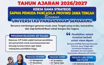 SAPMA Pemuda Pancasila Jateng Gandeng Universitas Pandanaran Semarang, Buka Kesempatan Beasiswa KIP Kuliah bagi Generasi Muda Indonesia